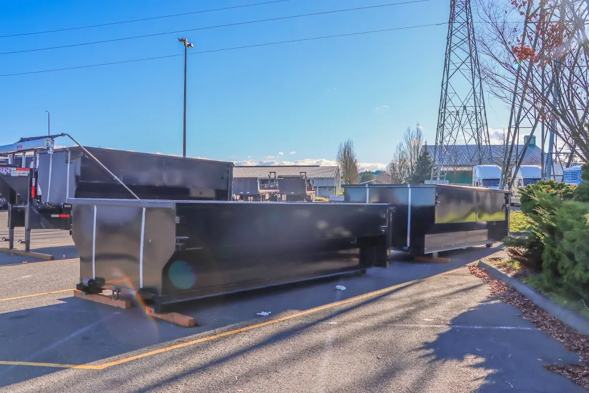 Roll-off dumpster ready for waste disposal at job site for Residential Dumpster Rental in Central